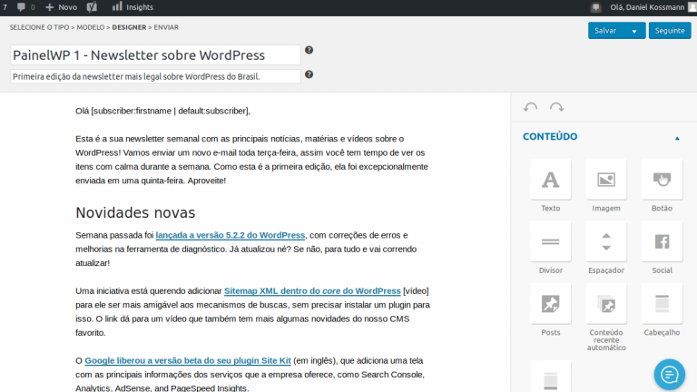 Newsletter simples no WordPress