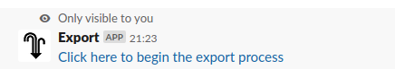 Mensagem da exportação do Slack