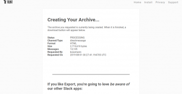 Exportanto o histórico de direct messages no Slack