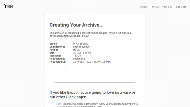 Exportanto o histórico de direct messages no Slack