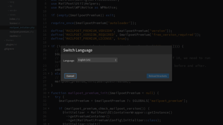 Problema com a barra lateral do Brackets no Ubuntu Linux