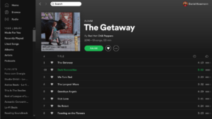 Captura de tela do Spotify no Ubuntu