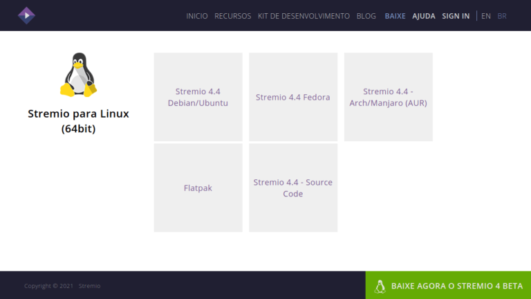 Instalando o Stremio no Ubuntu 20.10
