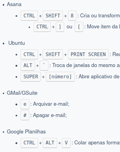 Captura de tela de um conteúdo com estilo para o tipo de conteúdo entrada do teclado (kdb)