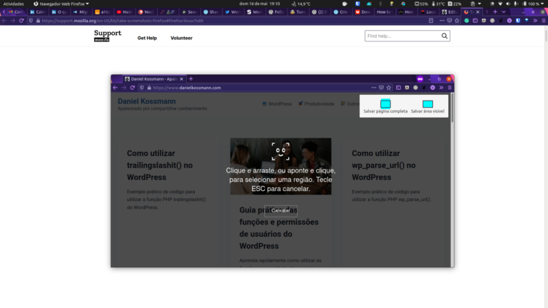 Como fazer uma captura de tela (screenshot) de uma página inteira de um site no Chrome ou Firefox