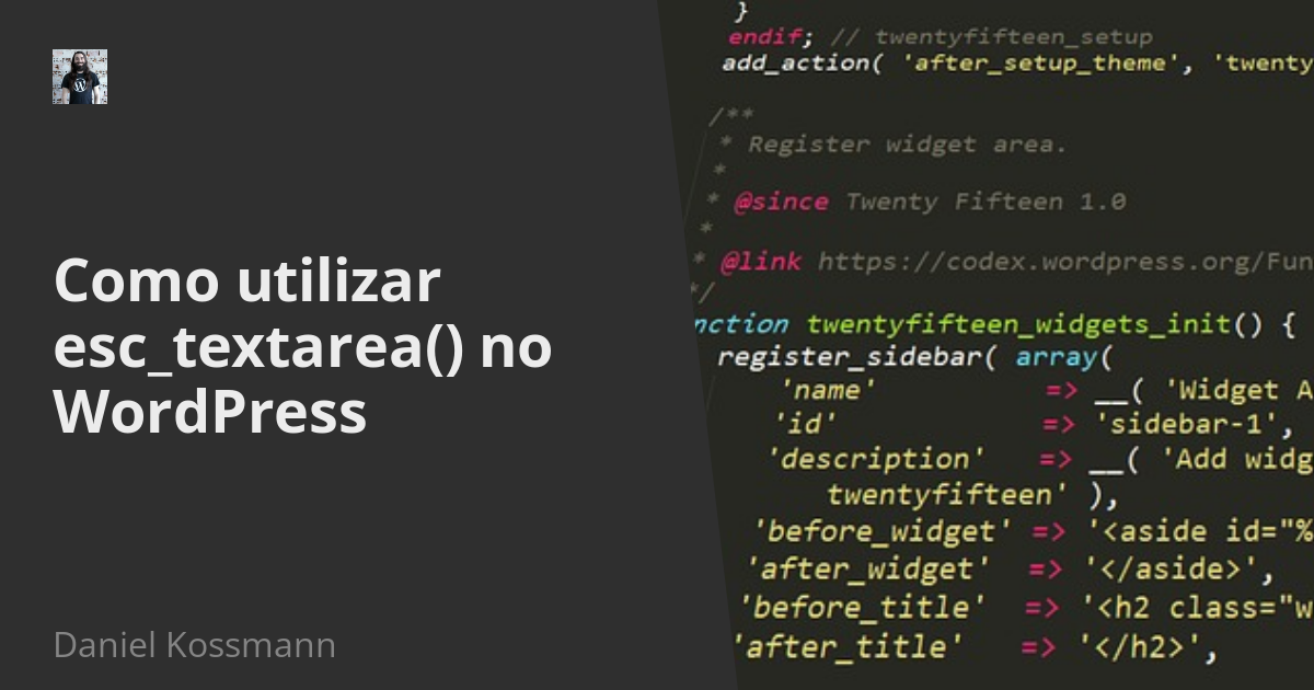 Como utilizar esc_textarea() no WordPress