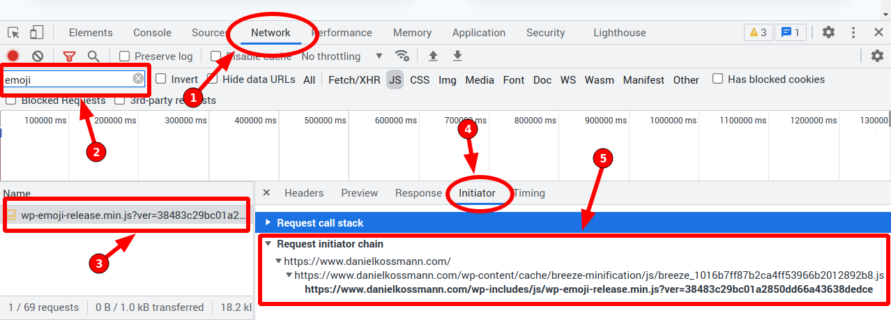 Passos para descobrir a origem de uma requisição no Google Chrome