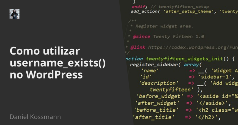 Como utilizar username_exists() no WordPress (PHP)