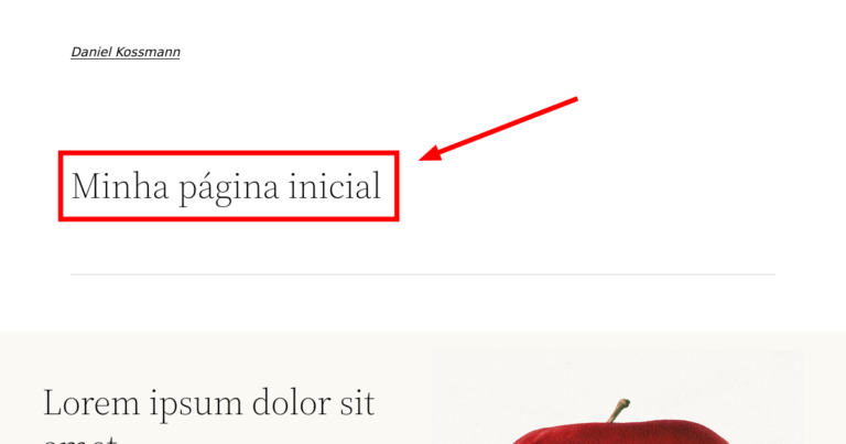 Como remover o título da página inicial no WordPress