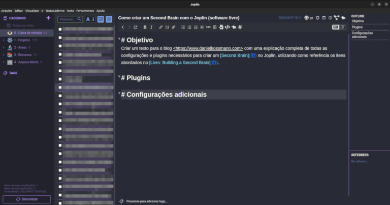 Como criar um Second Brain com o Joplin (software livre)