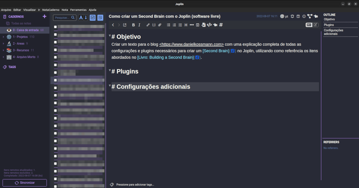 Como criar um Second Brain com o Joplin (software livre)