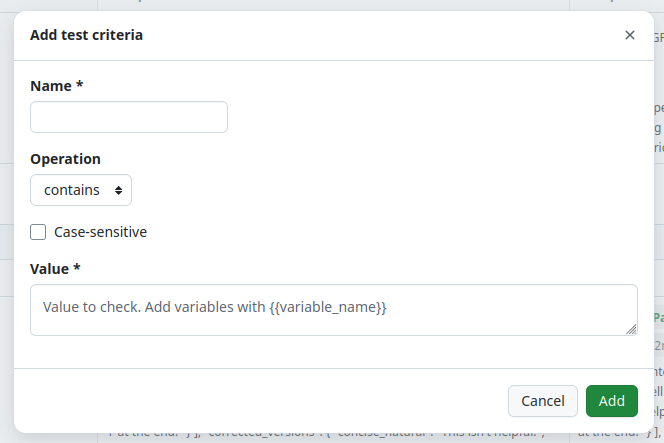 String check evaluator screen